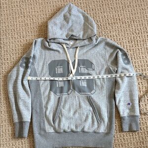 Champion Gray Hoodie with Number Design